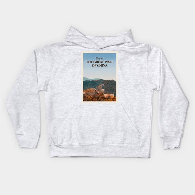 Visit the Great Wall of China Kids Hoodie by Mercury Club